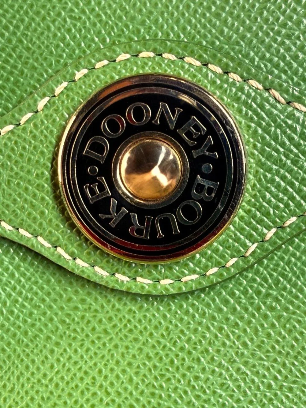 Dooney & Bourke Vintage Pebbled Green Leather Tote Bag with Matching Wallet Set